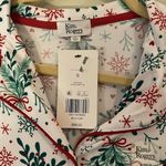 kim rogers Christmas Button‎ Down Pajama Shirt Long Sleeve  Nwt Top Only Small Photo 1
