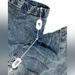 Vintage Plus Size Puffy Paint acid wash Floral Denim Shorts Blue Photo 7