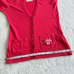 Hollister Y2K Knit Cardigan Sweater Womens S Pink V Neck Button Down Ribbed Trim Photo 10