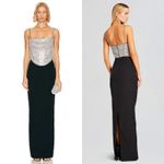 Retrofete Jazlyn Dress Sleeveless Crystal Embellished Gown Black Silver Size S Photo 13