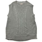 Showpo  Women's Grey Green Cable Knit V-Neck Sweater Vest Size L Sleeveless Photo 0