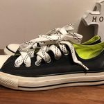 Converse Woman’s All Star sneakers with a double tongue black neon green size 8 Photo 2