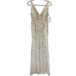 Mac Duggal NWT Starburst Sequin Embellished Gold V-Neck Evening Gown Size 6 Photo 7