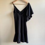 ZARA  Asymmetric Black Dress With Ruffled Sleeve/Hem‎ Womens Size S One Shoulder Photo 4