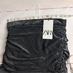 ZARA  Women’s Asymmetrical Mini Skirt with Ruching Sz M Photo 2