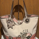 Coach #F19273 SEASHELL BEACH CANVAS TOTE RETIRED!! Photo 0