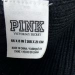 PINK - Victoria's Secret  Rectangle Scarf Black Rib Knit Logo Patch Cozy Winter Y2K Photo 3