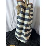 Michael Kors Large Blue And White Pinstripe Marina Tote Shoulder Bag Rope Handle Photo 4