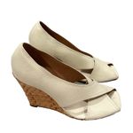 BCBGMAXAZRIA Raisa White Cream Leather Wedge, Sz 6.5 Photo 8