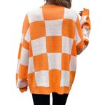SheIn Women's Checkered Sweater in Orange, Size S Photo 1