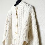 Something Navy Embellished Cableknit Cardigan Sweater Button Fairy Ivory XXL Photo 6