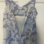 Waverly Grey Liberant Lace Floral Striped Dress Size M Adjustable Straps Blue Size M Photo 9