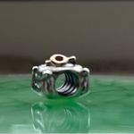 Pandora  Sterling Silver and gold Wedding Day charm. Photo 2