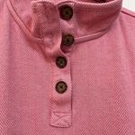 Lands' End  Pink Button Sweater Pockets - Size Medium Photo 2