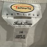 Talbots 100% Irish Linen White Lightweight Blazer size 14P Photo 3
