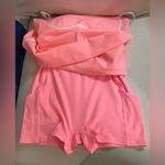 Alo Yoga  NWT Airbrush Streamline Dress Neon Bubblegum Pink & White Size L Photo 5