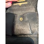 Vintage Handmade Tooled Leather Wallet Rose Design Snap Closure Lucille 5" x 4" Black Photo 4