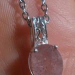 Cherry Tanzurine Sterling Silver Pendant Stainless Steel Necklace Pink Photo 0