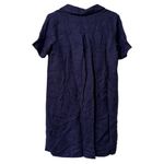 Anthropologie Women Linen Blend Dress Blue Ish Purple Size 4P Tie Up Front City Photo 1