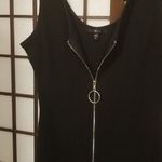 Iris  Black Midi Dress with Zipper Detail Photo 2