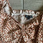 Cotton Candy Floral Puff Sleeve Dress Brown Size L Photo 2