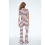 ZARA NWT  TEXTURED RIB STRIPED HIGH WAISTED PANT SMALL Photo 4