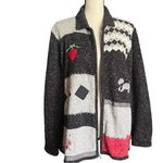 Vintage 90’s Dog Theme TANJAY Zipper front sweater cardigan. SZ. Large. Photo 1