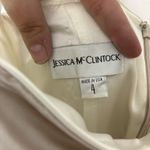 Jessica McClintock  Size 4 Strapless Y2K Prom Dress Colorblock Formal Beige White Photo 3