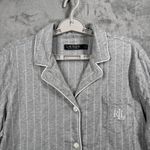 Ralph Lauren Lauren  Women Pajama Set Gray Pinstripe Crop Pants Top XL Loungewear Photo 3