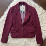 Anthropologie Cartonnier Burgundy Single-Button Blazer Jacket Photo 0