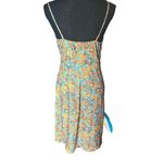 Vintage Hourglass Orange Blue Floral Dress Size L Photo 7