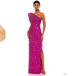Mac Duggal 10912 Womens Pink EMBELLISHED PUFF ONE SHOULDER COLUMN GOWN Dress Photo 3