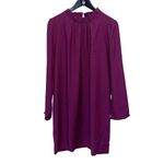 J. CREW‎ Ruffleneck Mini Shift Dress Purple Plum Long Sleeve Lined Size 10 Photo 1
