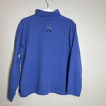 Breckenridge womens quarter zip Pullover Blue Embroidered Preppy Cottage VTG L 90s Nature Photo 4
