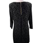 Adrienne Vittadini Dress Black Large Embossed Velvet 3/4 Sleeves Back Zip Photo 10