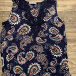 Loveappella Loveapella Women’s Tank Top Size Large Crochet Detail at V-Neck Photo 0