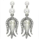 Oscar de la Renta NWOT Oscsr de la renta Elegant Silver and Pearl Drop Earrings Photo 0