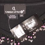 carole little NWT 2X Black Bead Fringe Blouse Photo 6