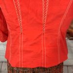 Elie Tahari  Ruffled Zip Front Detailed Blazer Bright Orange Medium M Photo 9