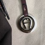 Etienne Aigner 🤎  Brown Leather & Canvas Shoulder Bag | Classic Buckle Hobo Photo 10