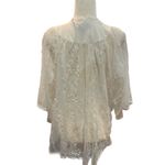 eoie XS Ivory Lace Sheer Lightweight Open Front Kimono Cover Up Boho Chic White Photo 4