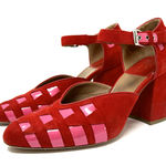 LAURENCE DÉCADE red suede Mary Jane shoes, made in Italy, size 40 Photo 0