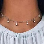 Boutique Silver All Star Choker Necklace Photo 0