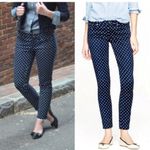 J.Crew  Blue Toothpick White polka dot skinny blue jeans 26 pants RARE HTF Photo 6