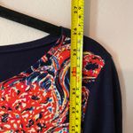 Lilly Pulitzer  Navy Blue Paisley Colorful Long Sleeve Shirt Women's size Medium Photo 7