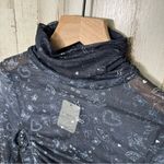 Free People  Intimately Under It All Mesh Printed Bodysuit Navy Combo Womens S Photo 3