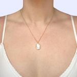 Handmade Gold Plated Freshwater Baroque Irregular Pearl Pendant Necklace Photo 0