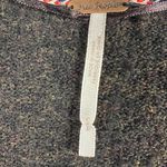 Free People  Wool Blend Slubby Fringe V-Neck Sweater Gray-Brown-Black Size S Photo 4