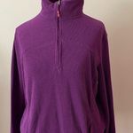 Tangerine  long sleeve Athletic pullover top shirt waffle knit 1/4 zip purple L Photo 0