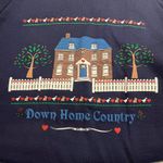 Vintage Women’s‎ 2Xl Down Home Country Sweatshirt Crew Neck Collared Blue Size XXL Photo 1
